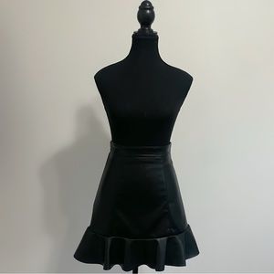 H&M Flared Faux Leather Skirt